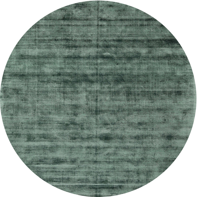 Tapis contemporain vert mer, Rond 6 pi