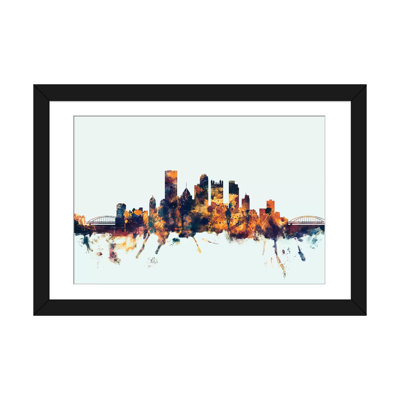 " Pittsburgh, Pennsylvania, USA On Blue " by Michael Tompsett
