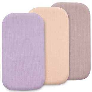 Ensemble de draps pour lit de bébé Baby Muslin, ensemble de 3 housses de literie ajustées en coton biologique pour matelas ovales, sablier et rectangulaires, draps-housses format 32 x 16 x 4