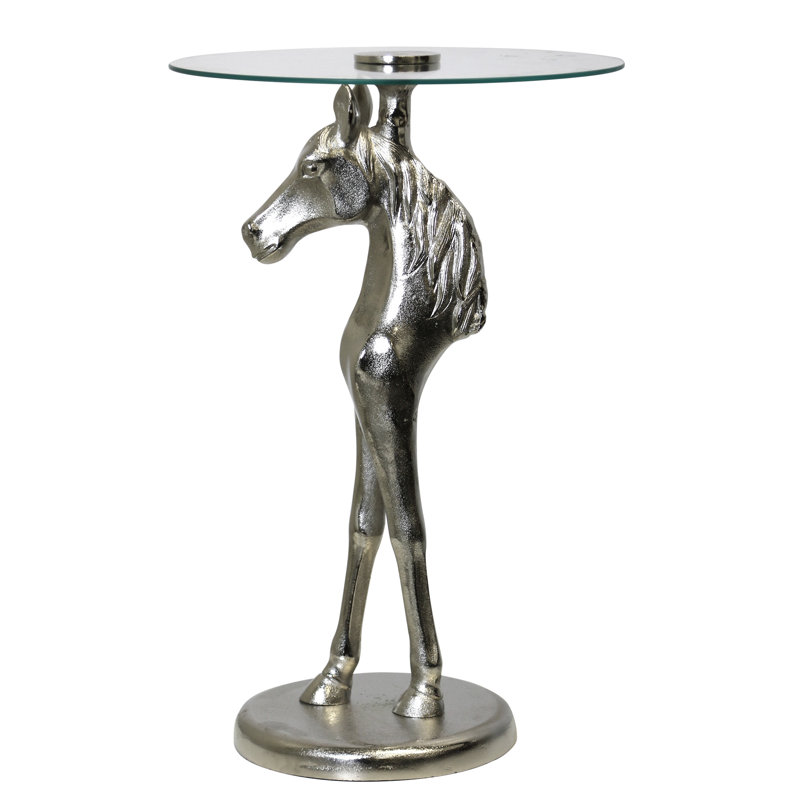 Equestrian Accent Table - Nickel Plated