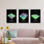 Neon Scottish Hill And Mountain Maps Ben Lawers Aberfeldy - 3 Piece No Frame Print Set-88622410