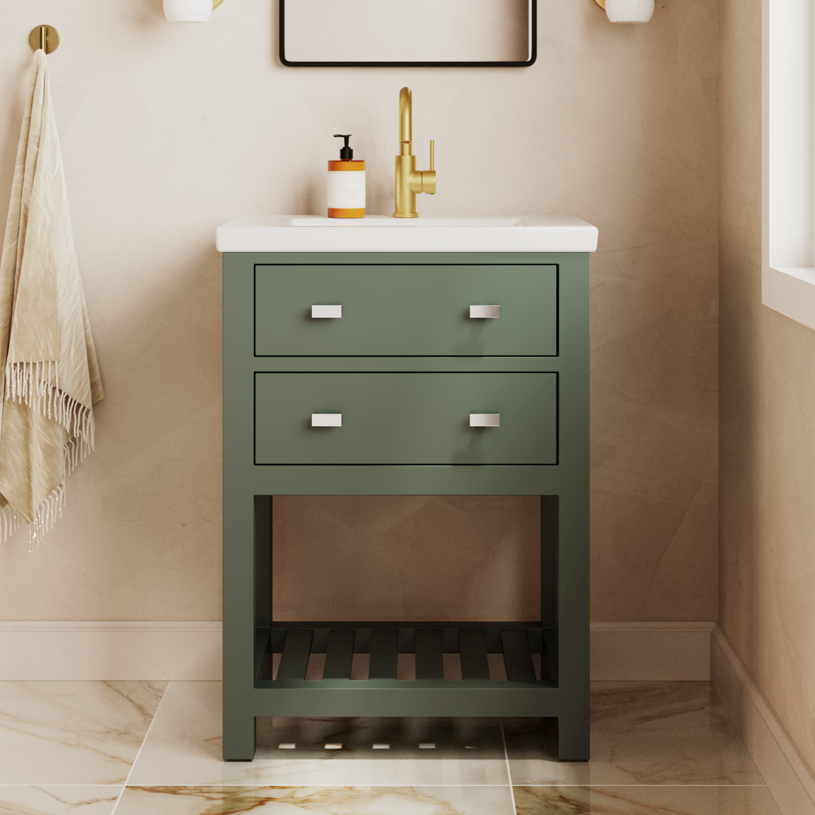 Caitlyn 24'' Single Bathroom Vanity, Glacial Green