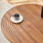 31.5" Round Dark Wood Grain Dining Table – Suction Molding, Water-Resistant