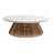 Round Coffee Table With Lava Stone / Grc Top And Teak Base-105735435
