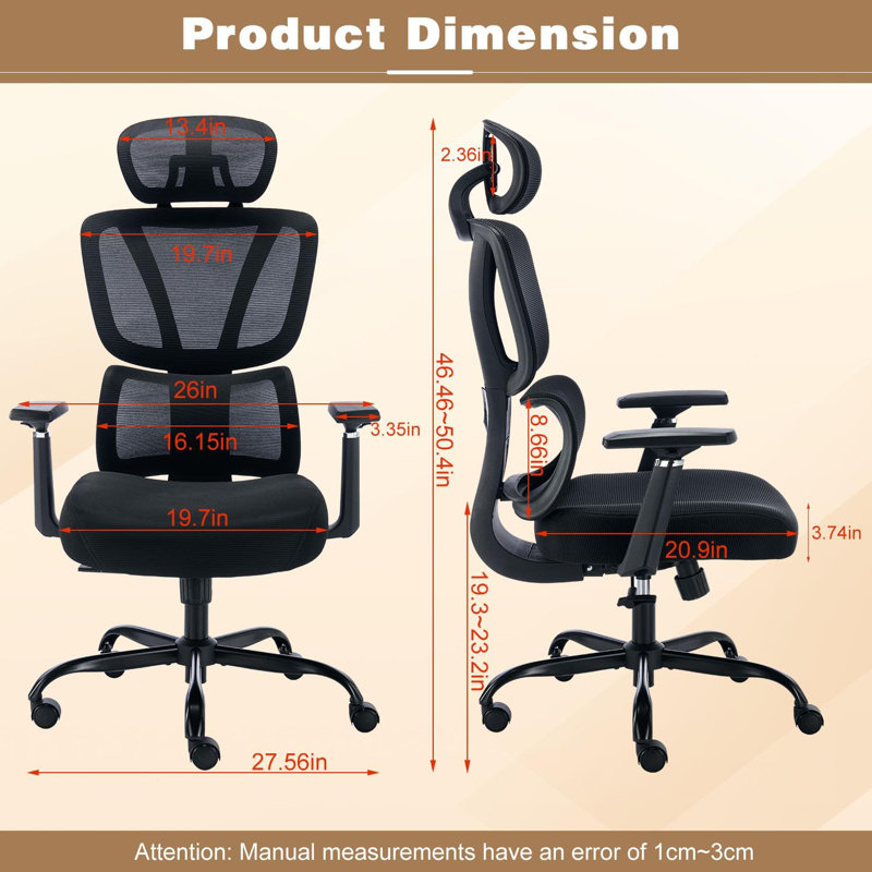 Chaise de bureau Laurissa, Noir