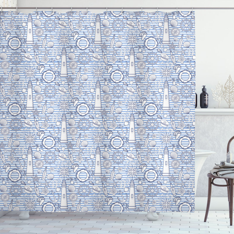Shower Curtain with Hooks Included, 70" H x 69" W