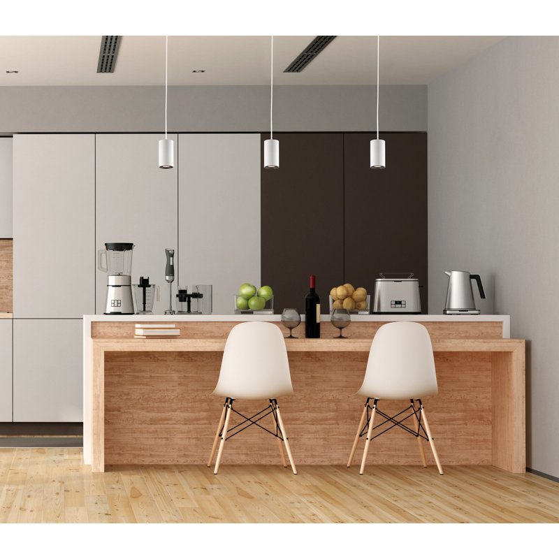 Kersh 1 - Light White Single Pendant, 11.75" H x 3.5" W x 3.5" D