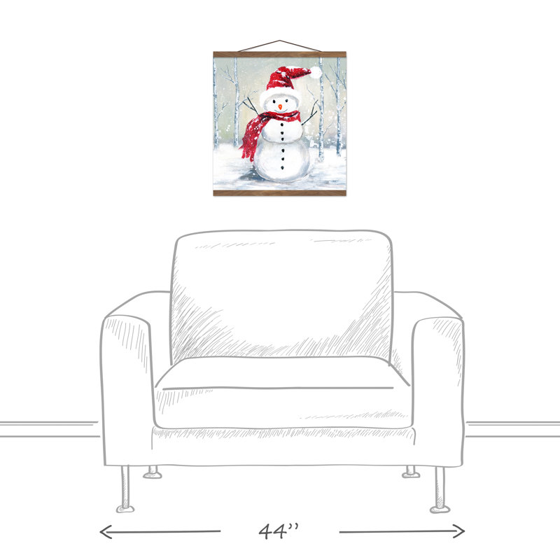 Bonhomme de neige d'hiver sur toile
