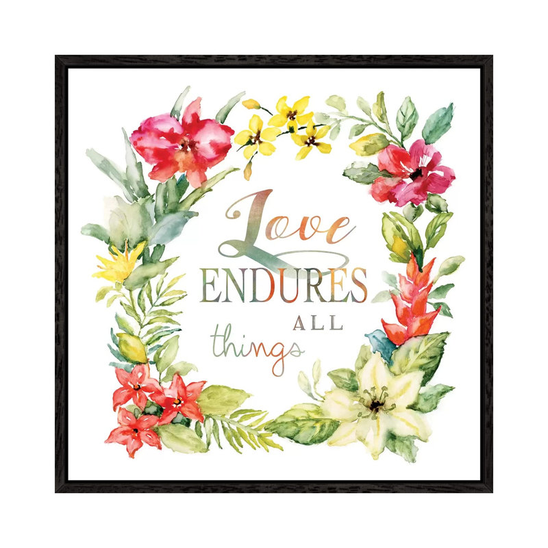Tropic Love Wreath by Nan - Print on Canvas, Black Framed, 45.72 cm H x 45.72 cm W