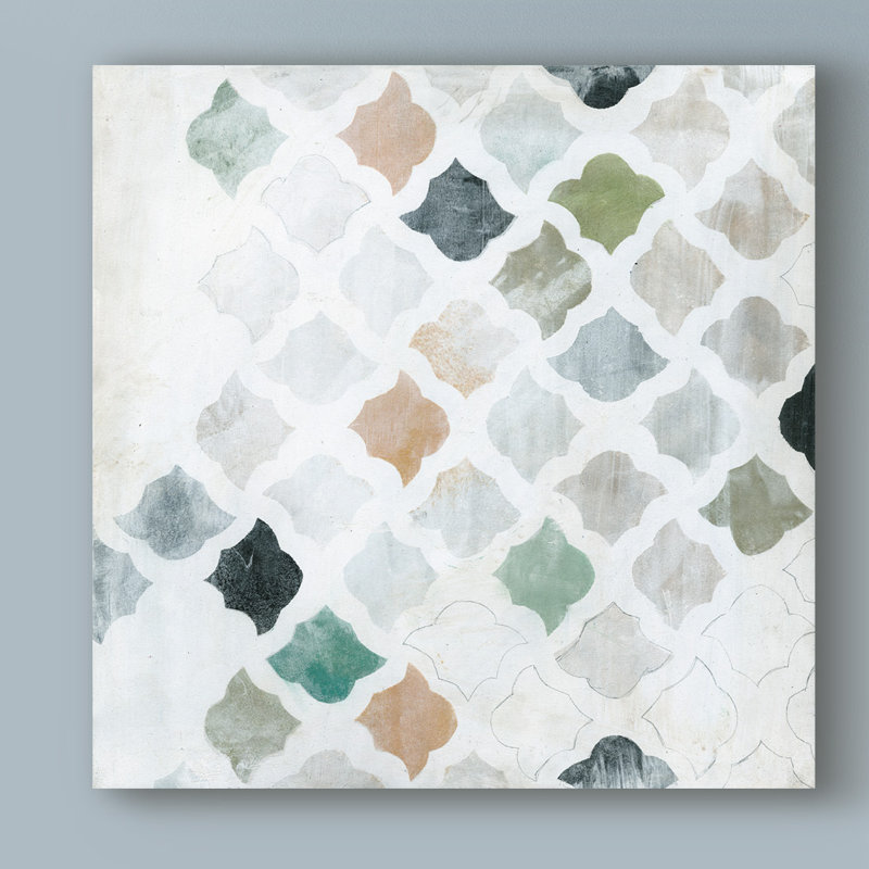 « turc tile i », reproduction de peinture à l’acrylique sur toile tendue, H 14 po x l 14 po x P 2 po