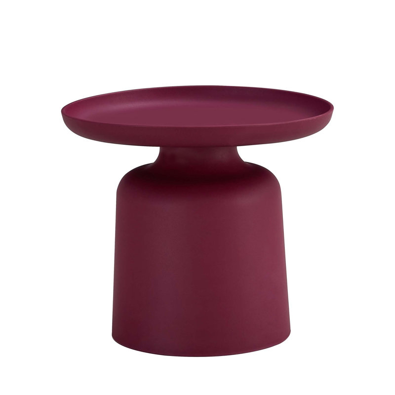 Table de bout, table d'appoint en plastique, Rouge vin