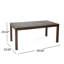 Table d'extérieur en bois 69 po - brun foncé, eau, service de style buffet, patio spacieux et élégant, service de buffet disponible, jardin magnétique