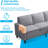 78" Square Arm Linen Sofa with Reversible Cushions, Light Grey-1502881572