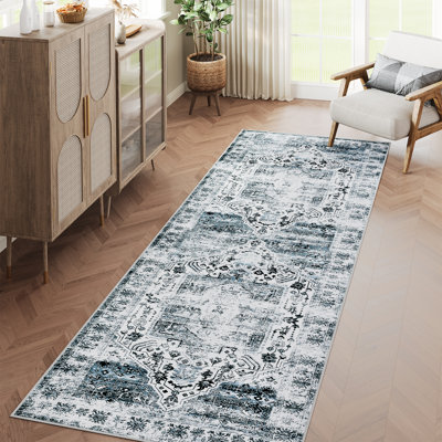 Tapis de couloir Tapis de couloir vintage 2 x 6 Tapis de couloir décoratif délavé pour l'intérieur