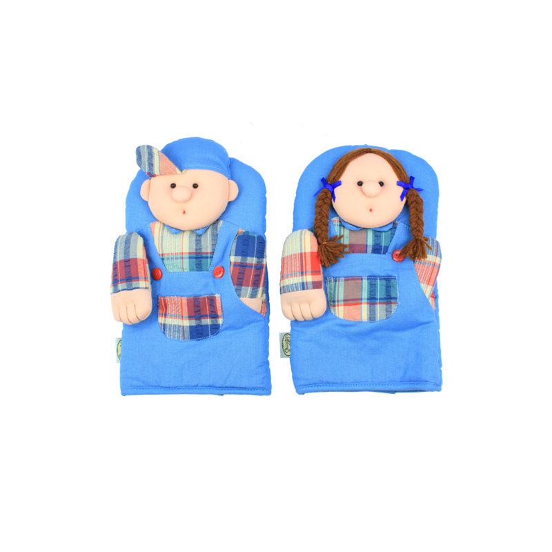 Novelty Pair Oven Gloves 100% Cotton Mitt Padded
