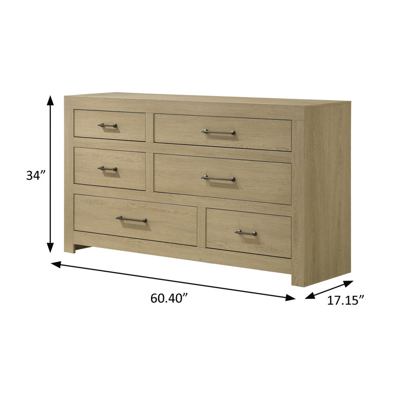 Commode transitionnelle l 60,40 po, chêne clair