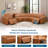 6-Pieces Breathing Leather Living Room Upholstered Power Reclining Sectional With Storage Console and Adjustable Headrest