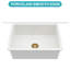 Évier de cuisine encastré encastré, 27 po x 19 po x 10 po, blanc, rectangulaire, émaillé, résistant aux taches, avec accessoires en acier inoxydable 304 blanc, grille de vaisselle