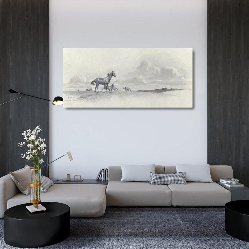 «He Roamed the Open Range» par William Herbert Dunton - Art mural sur toile tendue avec châssis, H 48 po x l 33 po