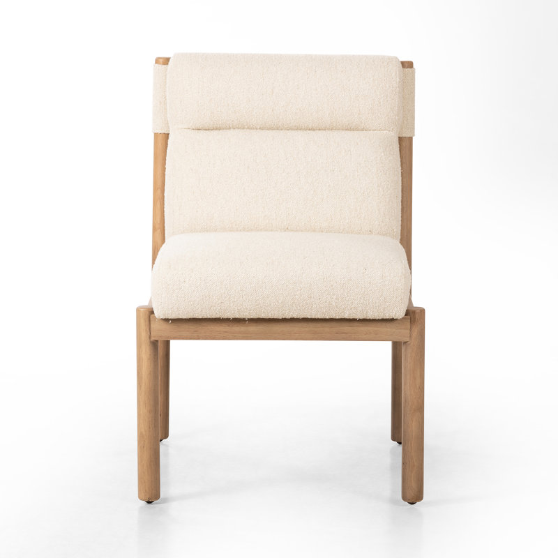 Kiano Upholstered Dining Chair, Ivory Polyester Blend