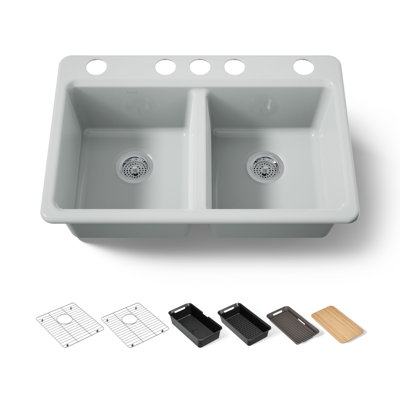 Riverby® 33" undermount double-bowl workstation kitchen sink