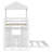 Twin Over Full Bunk Bed with Playhouse Design, Farmhouse Style, Ladder and Guardrails