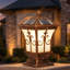 Lampadaire colonne à énergie solaire 3 lumières, colonne extérieure imperméable avec télécommande, lampe d'extérieur à double alimentation pour patio
