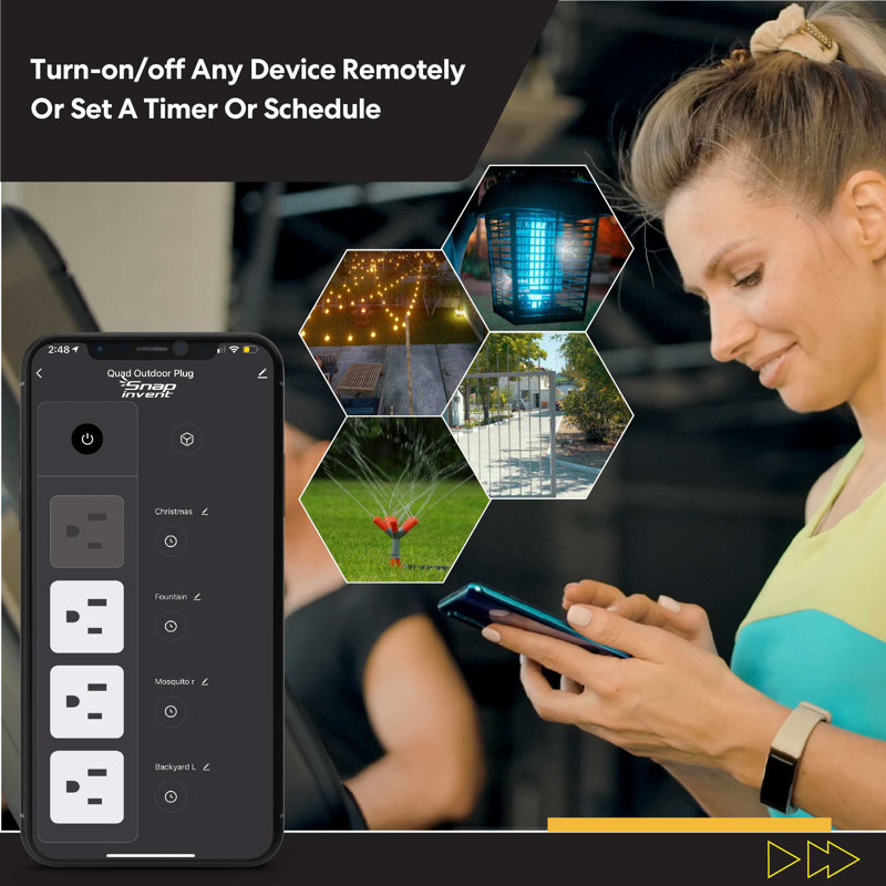 SNAP INVENT 15-Amp Smart Outdoor Wi-Fi Plug Socket Waterproof ...