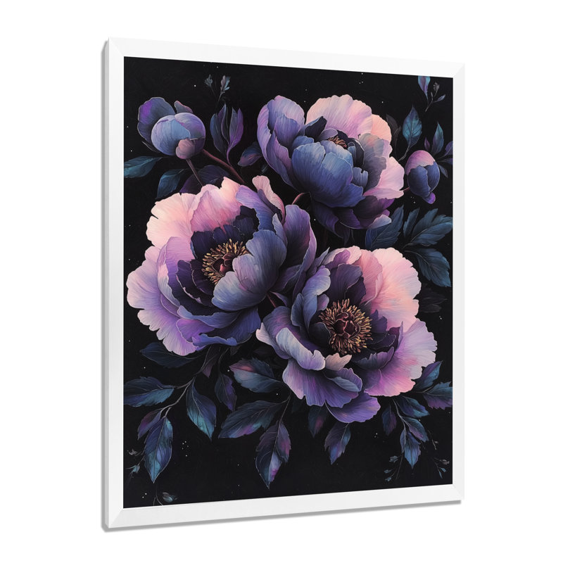 Emodi - décoration murale florale, H 20 po x l 12 po, Reproduction encadrée d'une seule photo, Blanc