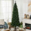 Arbre de Noël artificiel de 7,5 pi avec 1075 branches, ouverture automatique, base en acier, aiguilles de pin