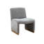 Fauteuil d'appoint confortable, fauteuil de chambre rembourré, conception sans accoudoirs avec pieds en bois et tissu chenille doux pour le salon
