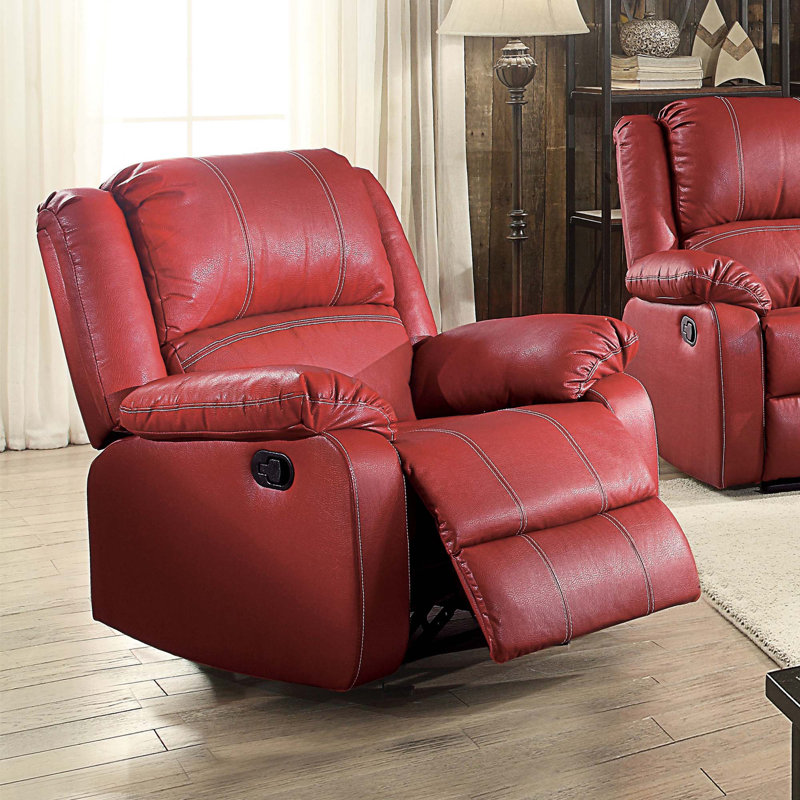 Fauteuil inclinable en cuir Belmoor, Similicuir rouge