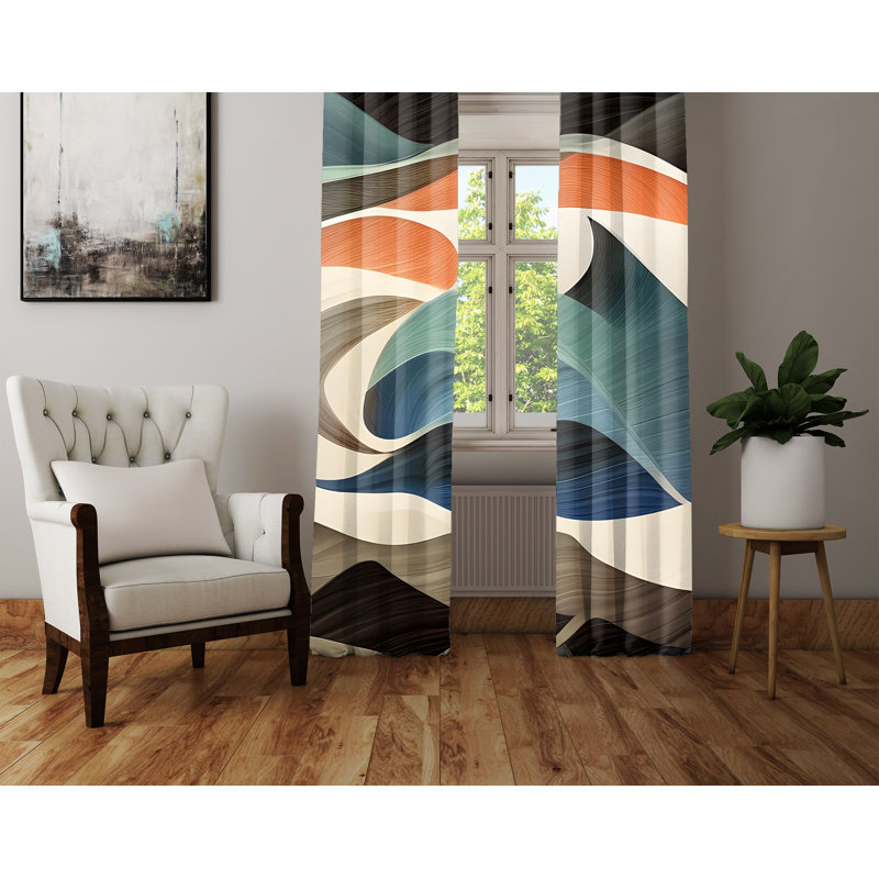 Paire de rideaux semi-transparents Darah, L 20 po x L 52 po