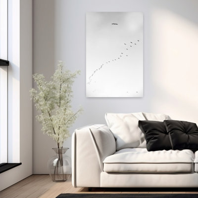 Contemporary Art Elegant Minimalist Modern Bird Fly Nature Wildlife Art