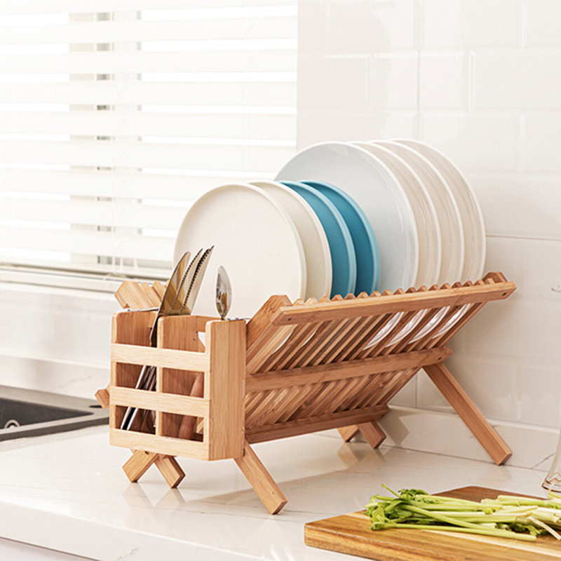 Bamboo Two Tier Dish Rack