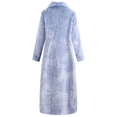 Hursel Fleece Girl / Woman+ Mid-Calf Bathrobe with Pockets