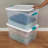 4 Piece 106 Qt and 12 Piece 64 Qt Plastic Storage Tote Set