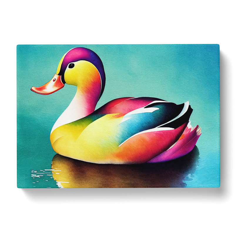 Duck in Watercolour Vol.3 - Wrapped Canvas, 35cm H x 50cm W x 3cm D
