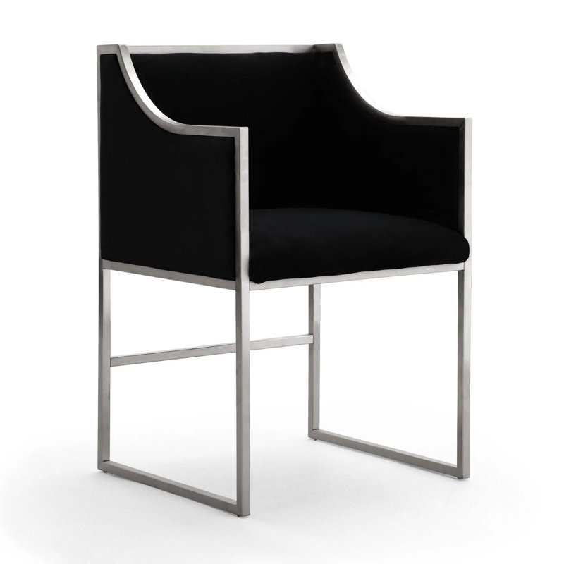 Chaise Bella, Argent argent, Noir