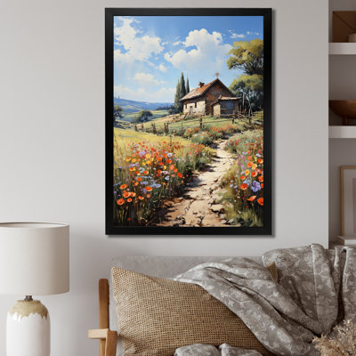 Farmhouse Impressionist Fields II - Landscape & Nature Canvas Wall Art-FDP71078