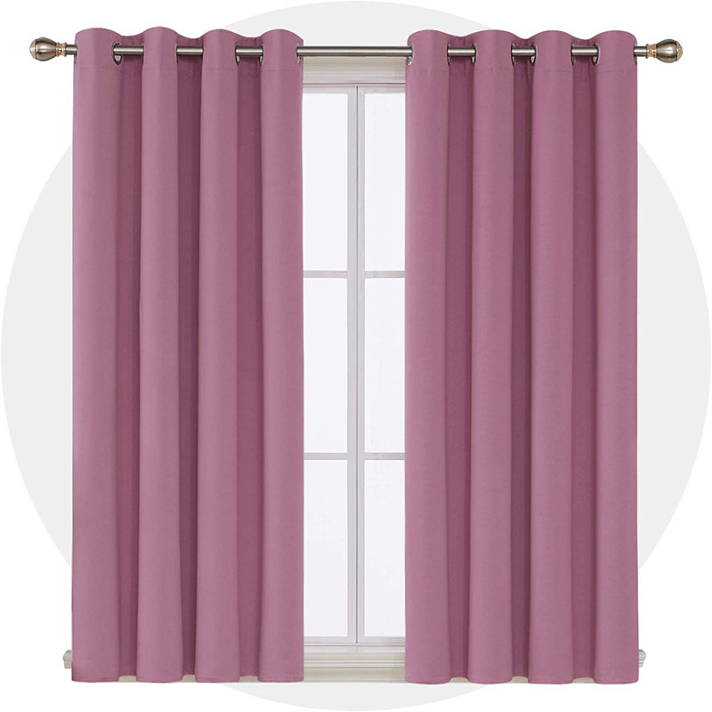 Borunda Room Darkening Curtain Single Panel, 52" W x 63" L, Pink