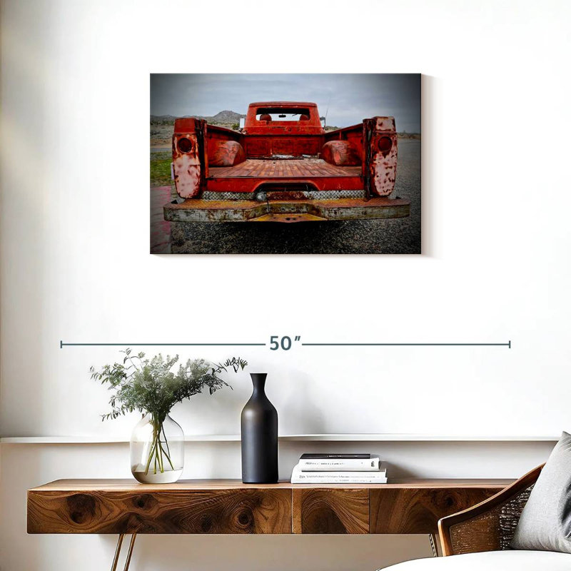 Mehar Back End Vintage Red Pick Up, 20" H x 30" W