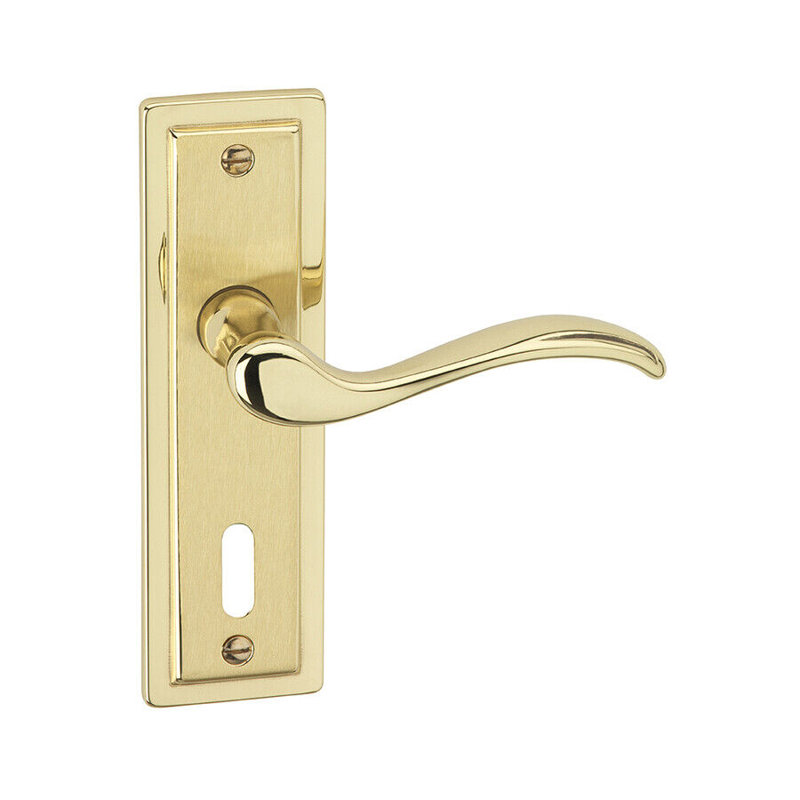 Door Handle, Polished Brass