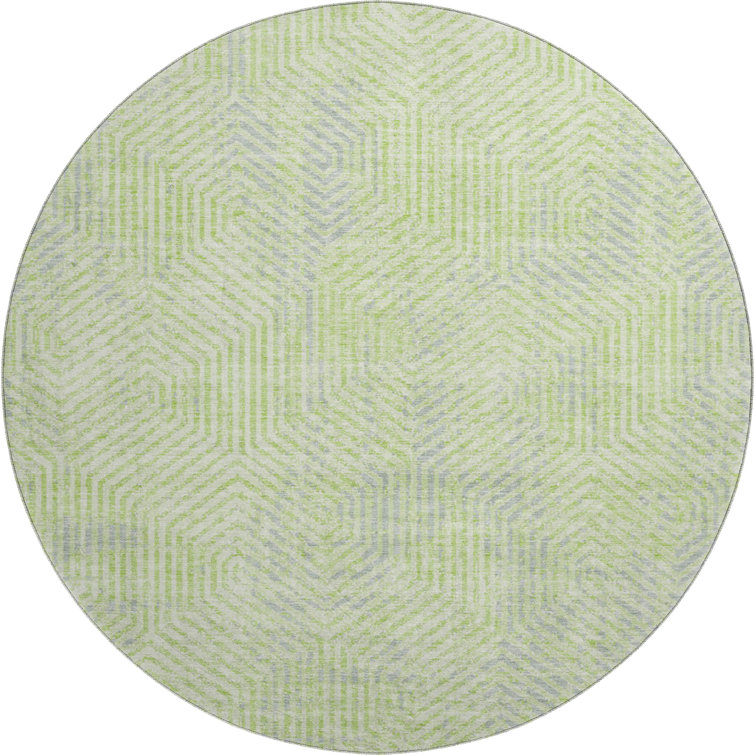Premium Machine Washable Prisco Lime Rug