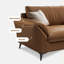 Causeuse coussin orange en cuir véritable