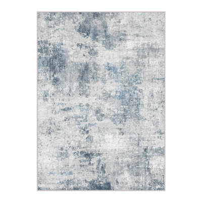 Elroy Modern Abstract Machine Washable Area Rug with Non-Slip Backing