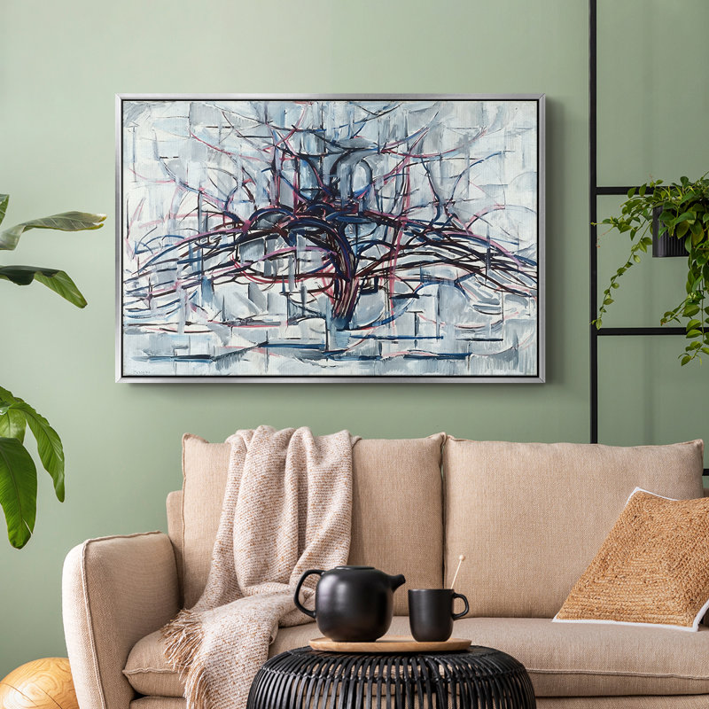 «Horizontal Tree», 1912 - Piet Mondrian, toile tendue avec châssis, 24 po x 36 po, Argent