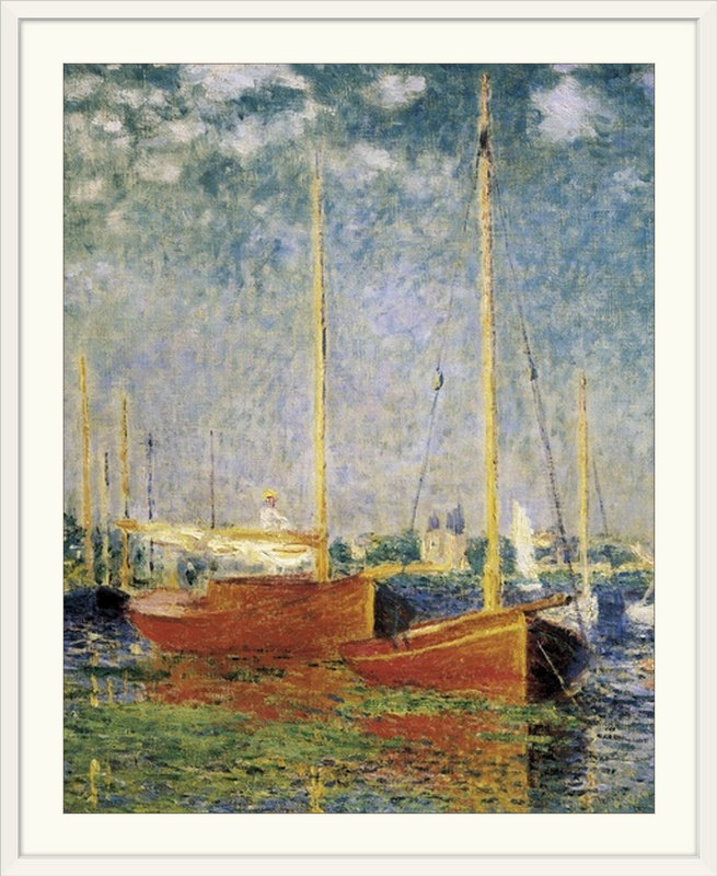 «Argenteuil» par Claude Monet, reproduction d'art, H 23 po x l 20 po x P 1 po, Cadre blanc