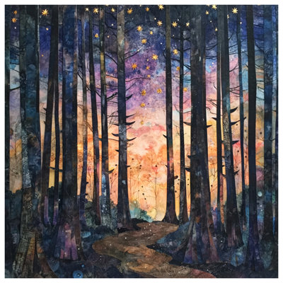 Forest Path Stars Bath Mat