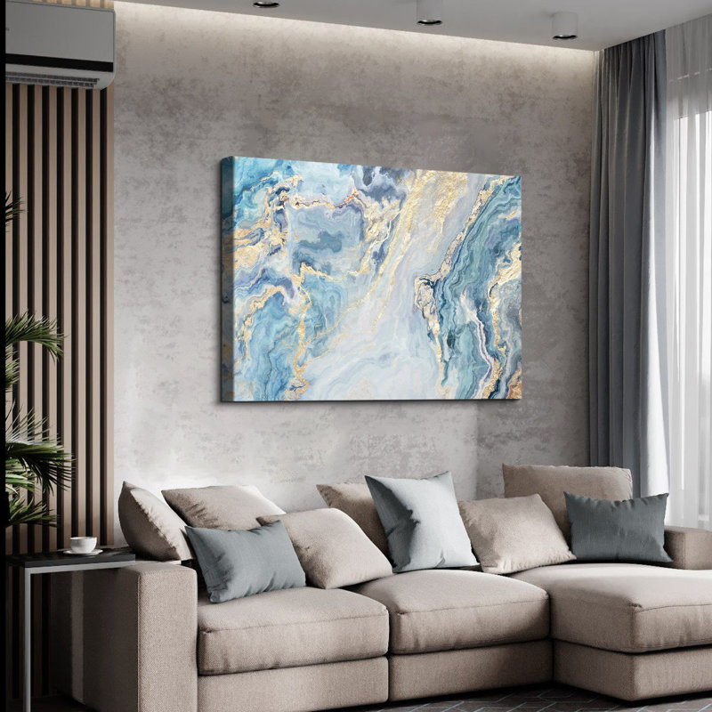 Peinture abstraite de style nuage sur toile, H 18 po x l 12 po x P 1,5 po